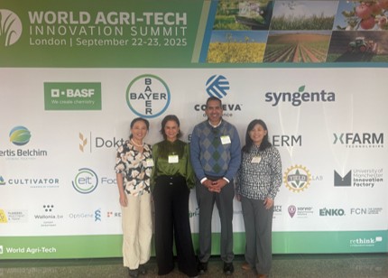 Dr. Ye Chu (left) with UGA colleagues at the World Agri-Tech Innovation Summit.